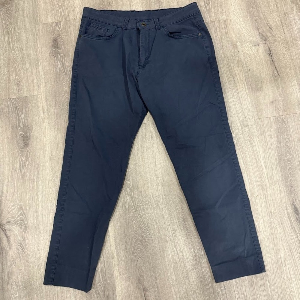 Y2K Lavetto Men's Chino Pants Size 34x27 Navy Blue Slim Fit Cotton Stretch